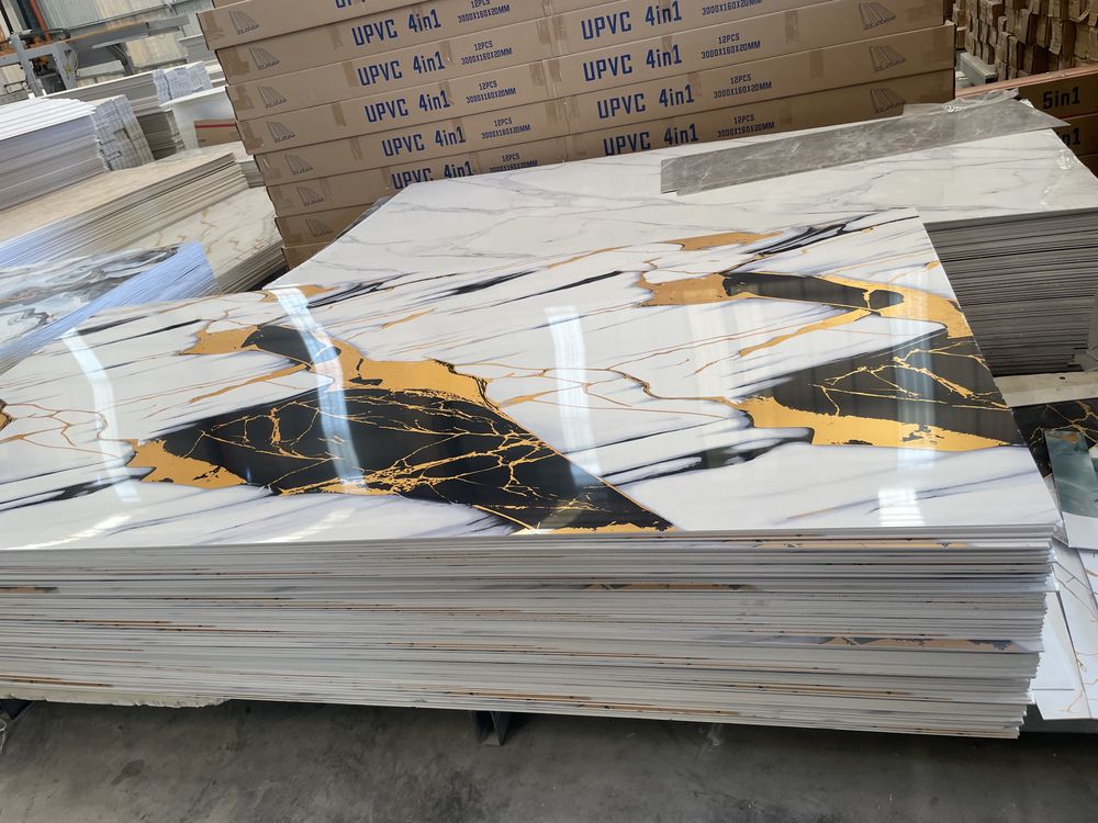 Stack of black and gold UV boards