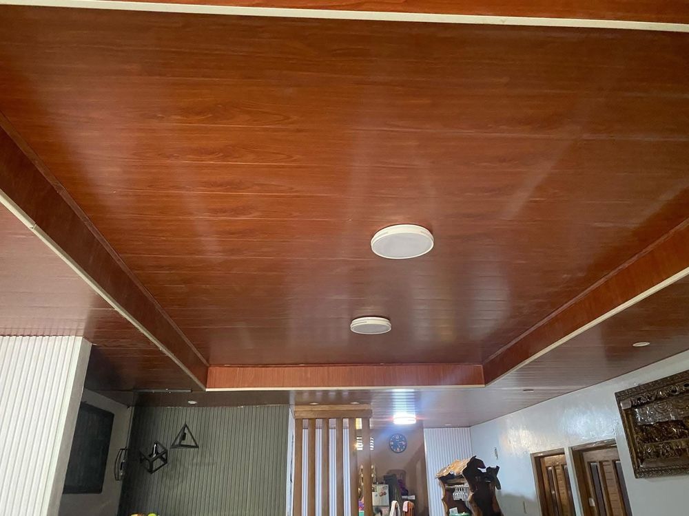 Installed UPVC ceiling panel in a home