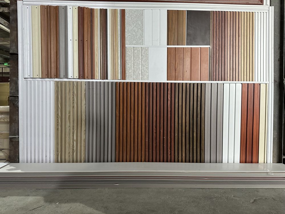 Range of UPVC ceiling panel color finishes